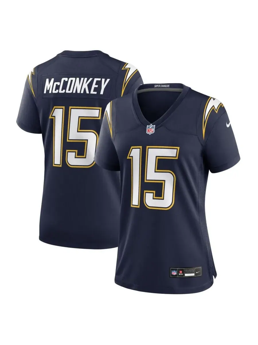 Nike Женская футболка Ladd McConkey Navy Los Angeles Chargers Alternate Super Chargers Game Jersey — изображение 1 из 3