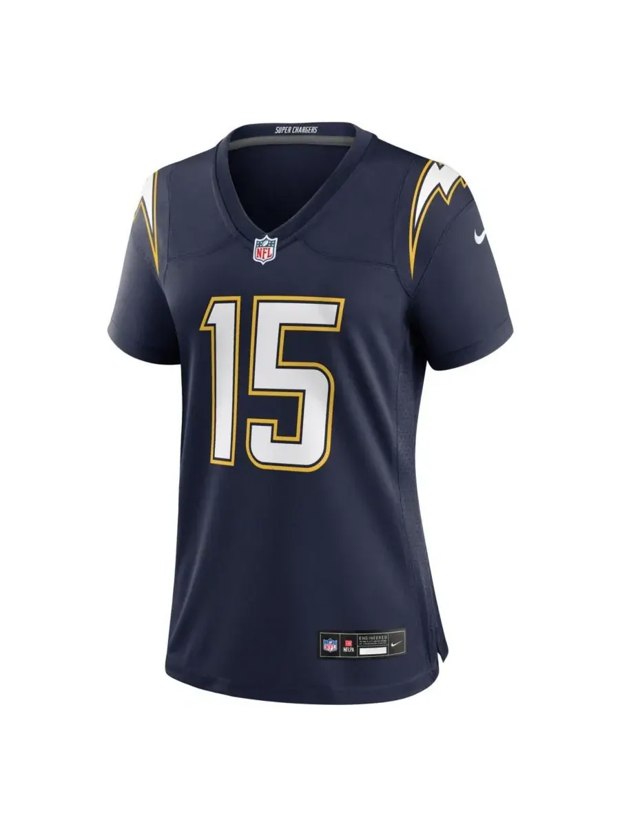 Nike Женская футболка Ladd McConkey Navy Los Angeles Chargers Alternate Super Chargers Game Jersey — изображение 2 из 3