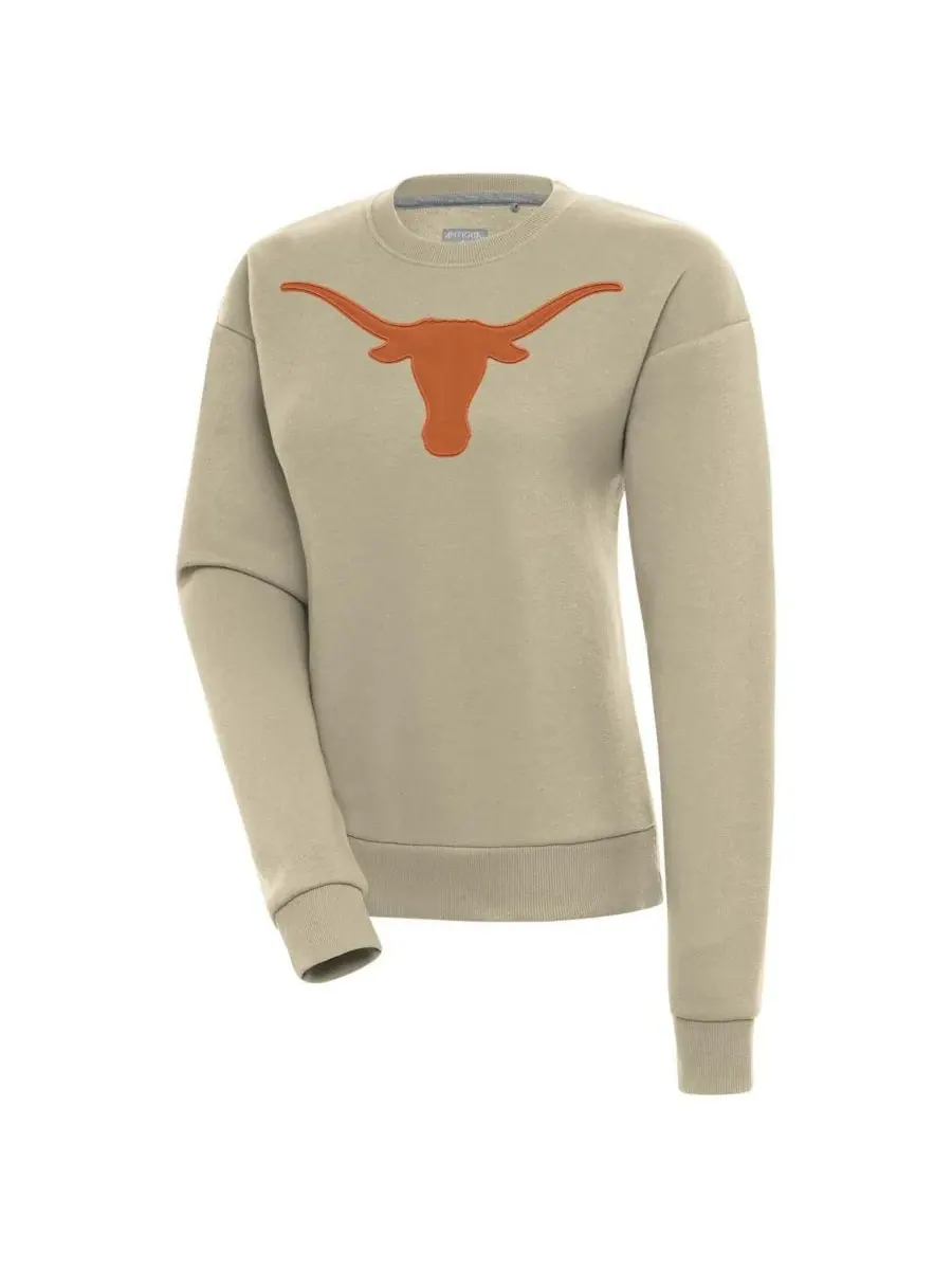 Antigua Женская толстовка цвета хаки с символикой команды Texas Longhorns Victory — изображение 1 из 1