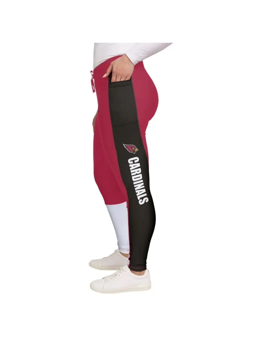 WEAR by Erin Andrews Женские леггинсы Arizona Cardinals в черно-белой расцветке "Кардиналс" — изображение 2 из 5, черный