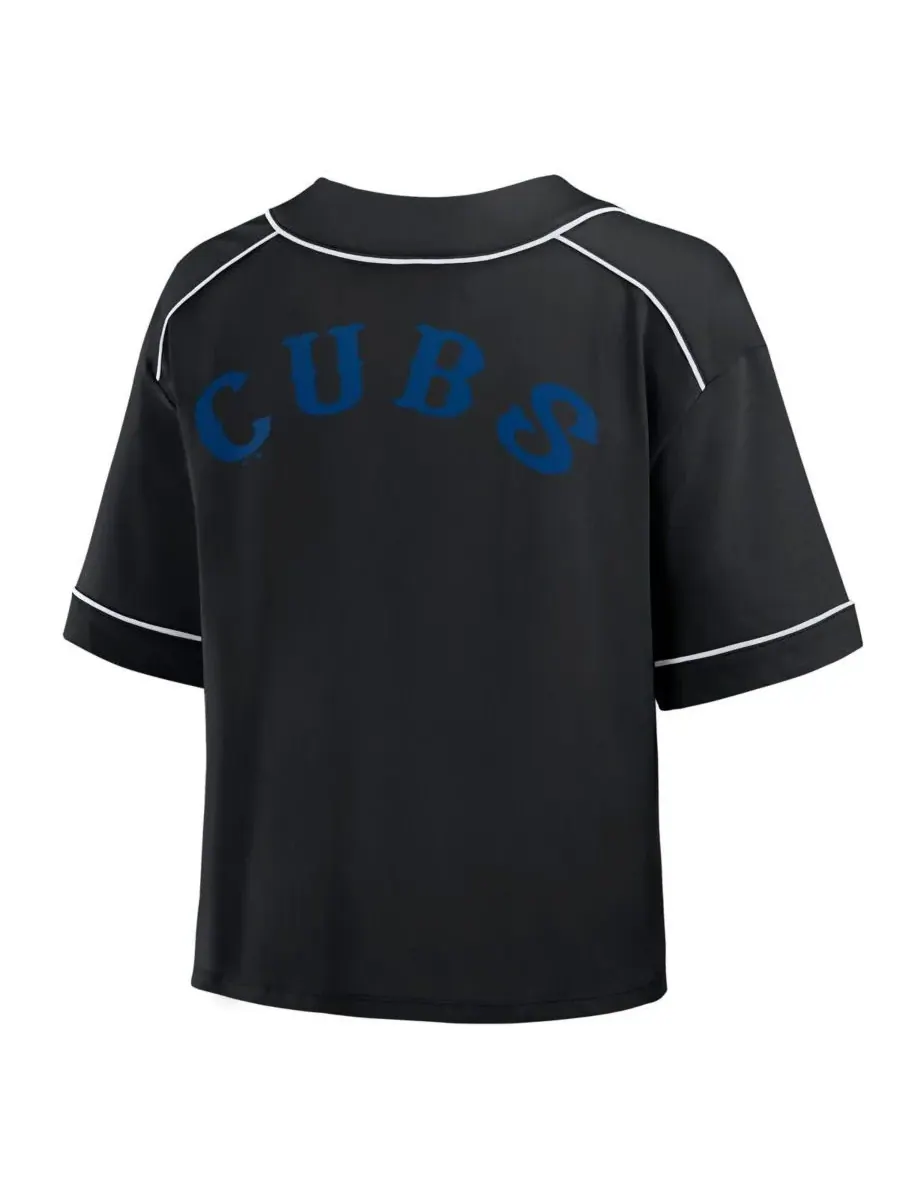 Fanatics Женская черная укороченная футболка с V-образным вырезом "Chicago Cubs Champ Game" — изображение 3 из 3, черный