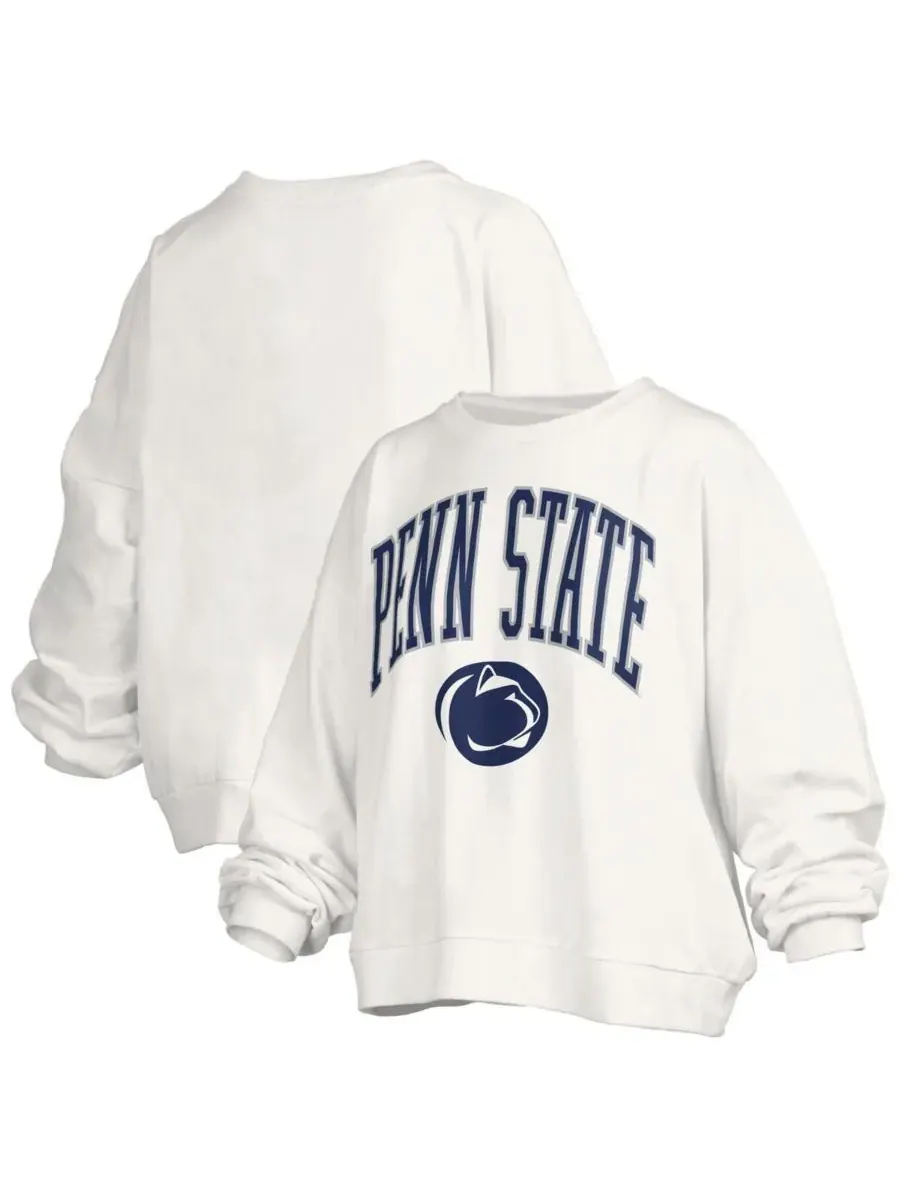 Pressbox Женская белая толстовка-пуловер Penn State Nittany Lions Janise Arch Over Logo Waist — изображение 1 из 3, белый