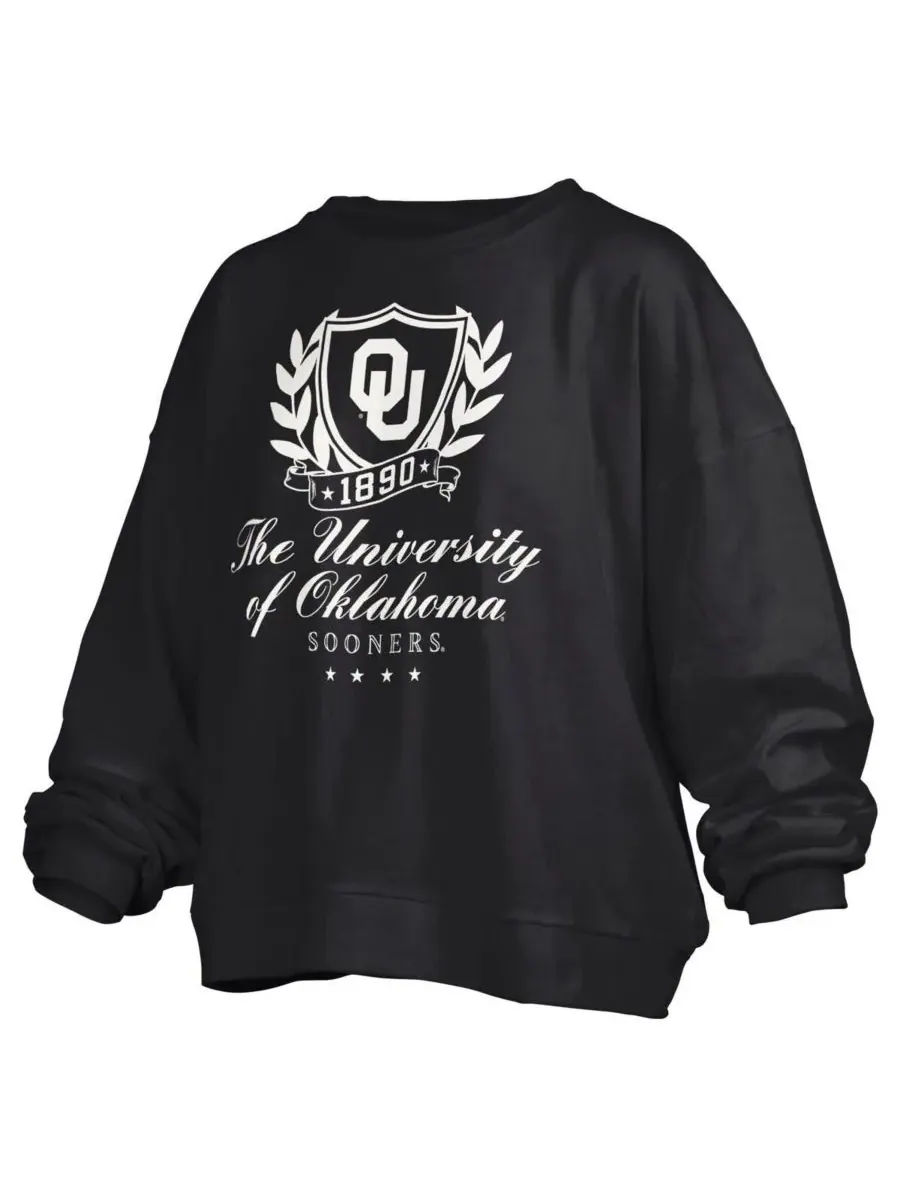 Pressbox Женская черная толстовка-пуловер Oklahoma Sooners Big Aug Script Janice Oversized — изображение 2 из 3, черный