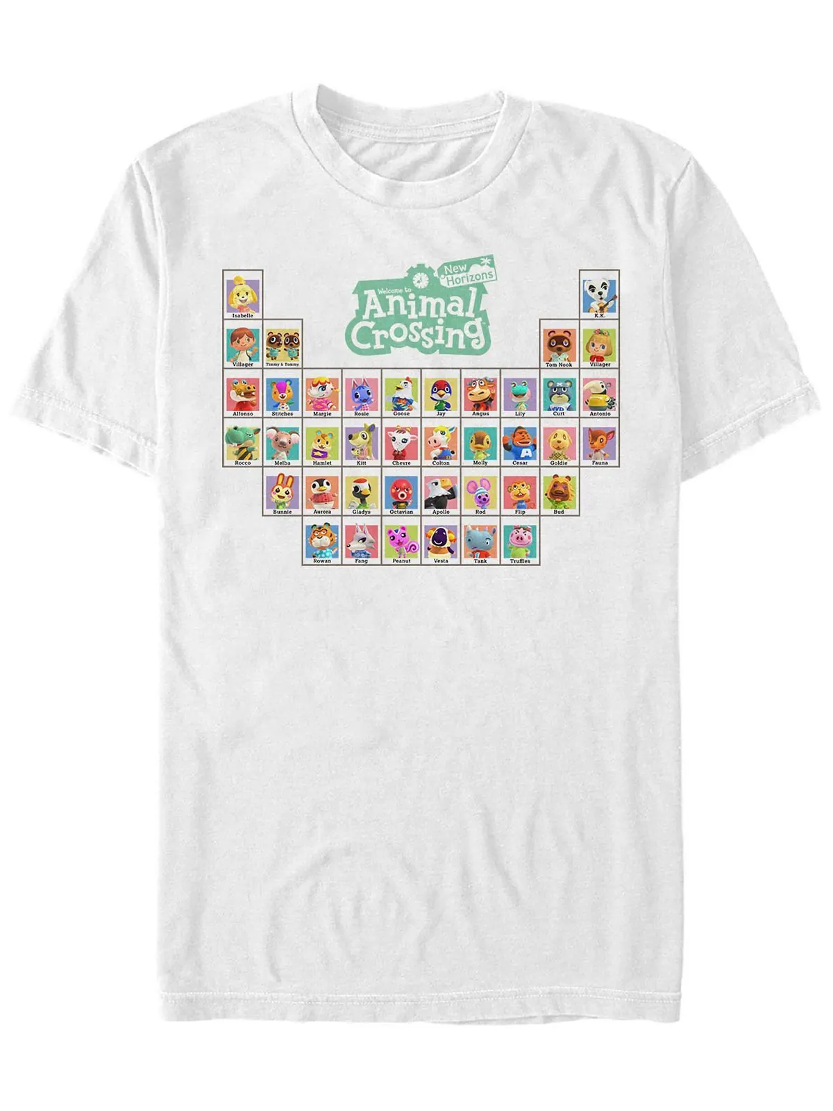 Мужская футболка с коротким рукавом animal crossing periodic table Fifth Sun — изображение 1 из 1, белый