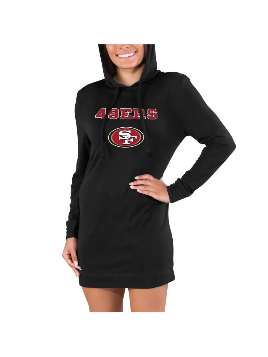 Женская черная ночная толстовка с длинными рукавами San Francisco 49ers Gather Concepts Sport — изображение 1 из 1, черный