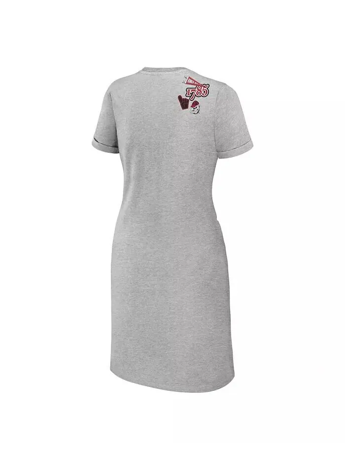 Женское платье-футболка с завязками Heather Grey Georgia Bulldogs Wear By Erin Andrews — изображение 3 из 3