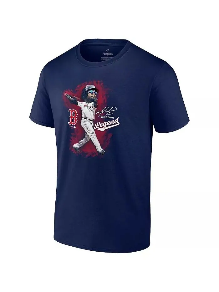 Мужская темно-синяя футболка с рисунком David Ortiz Boston Red Sox Legend Fanatics — изображение 2 из 3