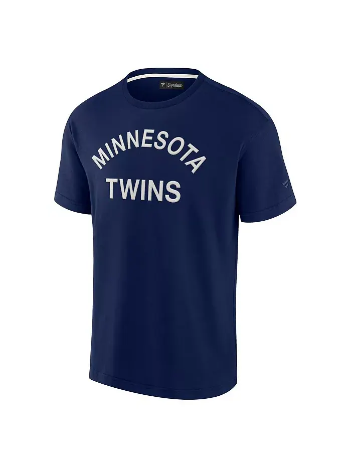 Мужская и женская футболка с коротким рукавом Minnesota Twins в темно-синем цвете, супермягкая — изображение 3 из 3
