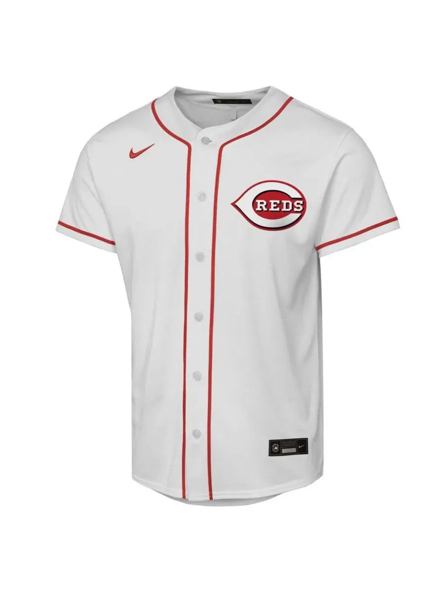 Детская футболка с длинным рукавом Elly De La Cruz White Cincinnati Reds Home Replica Player Jersey — изображение 2 из 3