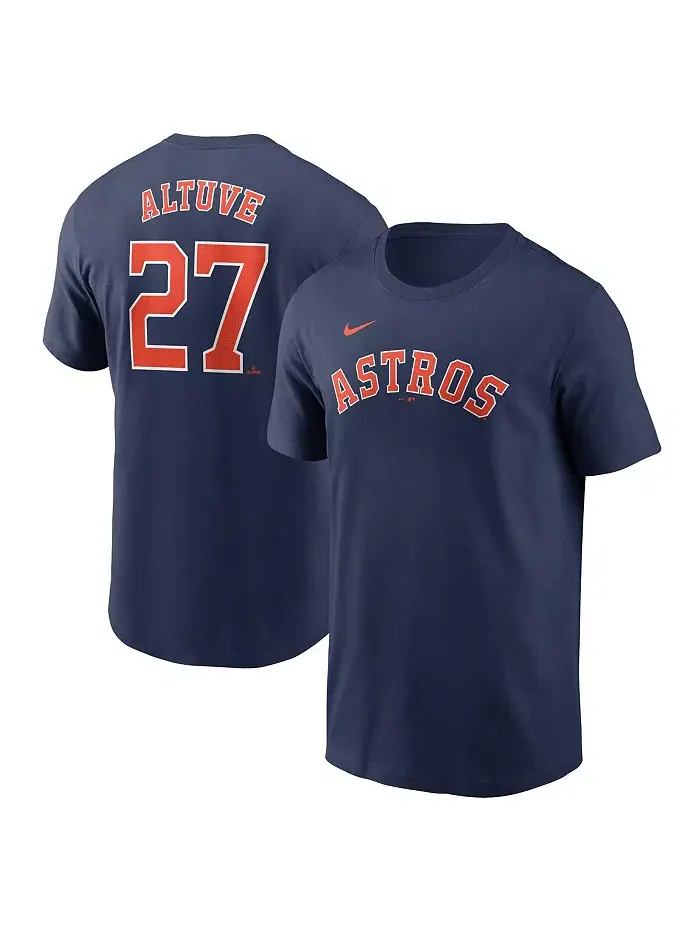 Мужская футболка Houston Astros с именем и номером Jose Altuve, цвет navy, модель Fuse Nike — изображение 1 из 3