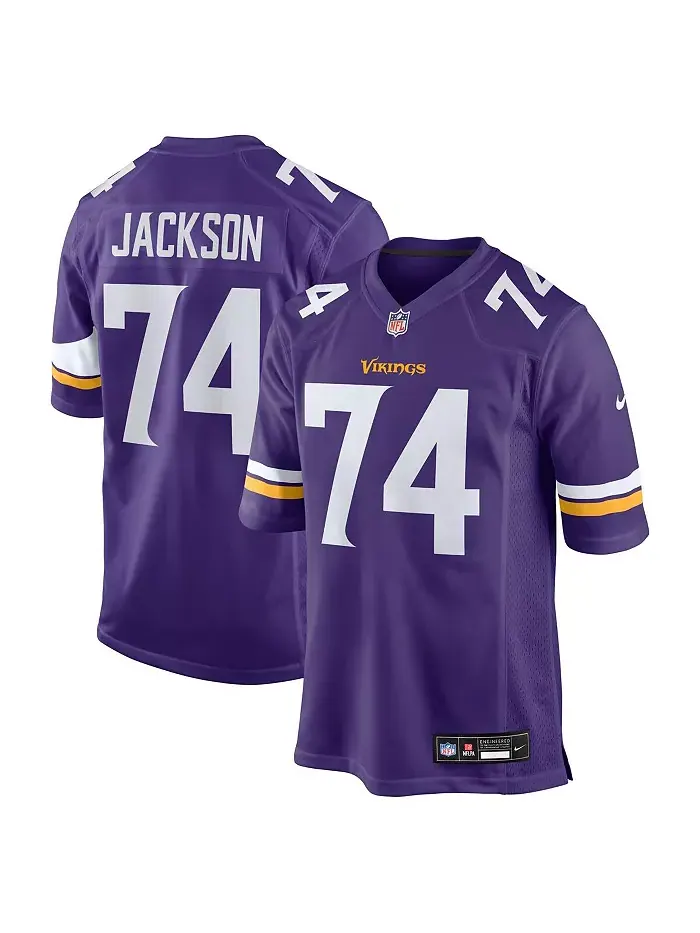 Мужская игровая футболка Donovan Jackson Purple Minnesota Vikings, выбор в первом раунде драфта NFL — изображение 1 из 3