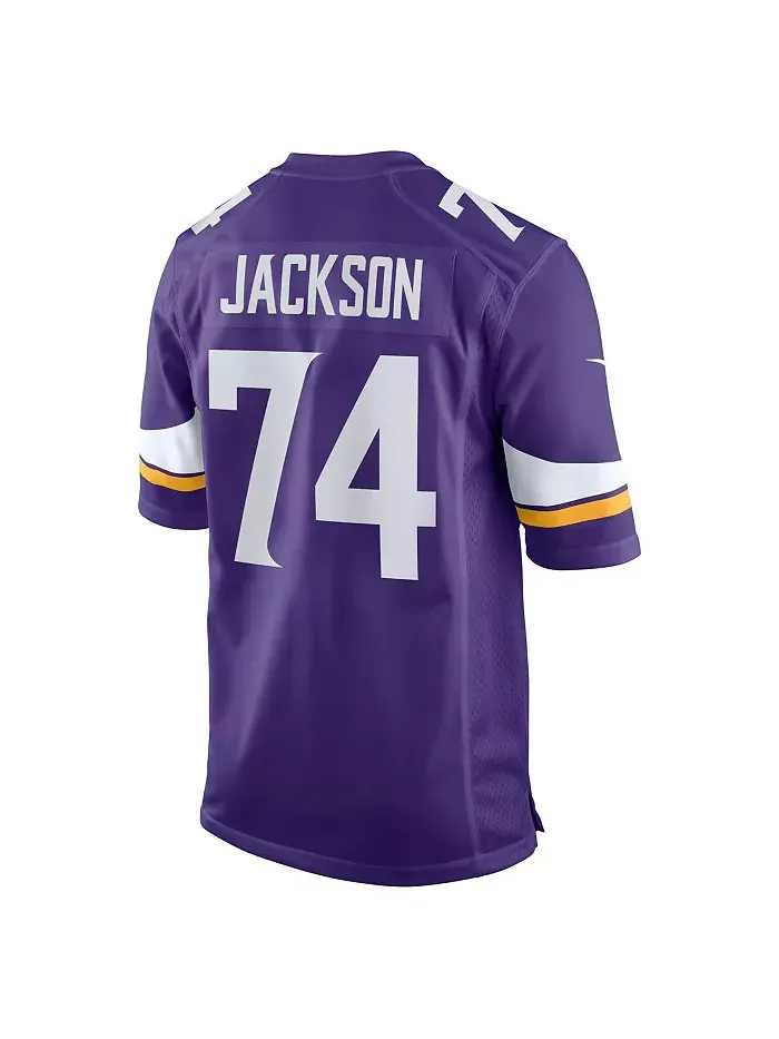 Мужская игровая футболка Donovan Jackson Purple Minnesota Vikings, выбор в первом раунде драфта NFL — изображение 3 из 3