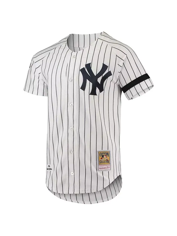 Мужская белая домашняя джерси New York Yankees Cooperstown Collection 1996 Authentic Mitchell & Ness — изображение 2 из 3