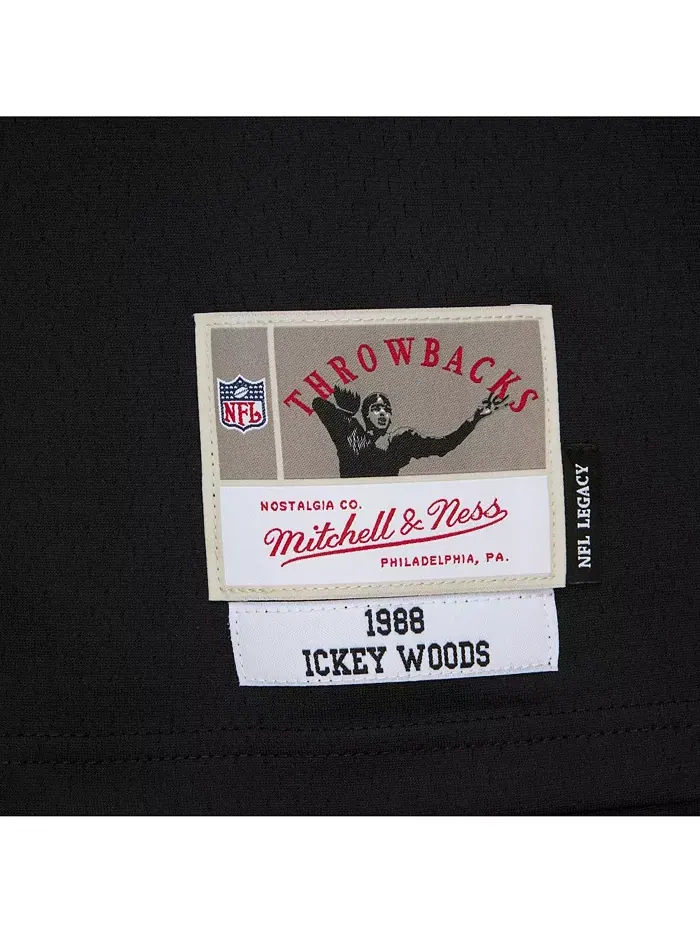 Мужская реплика джерси Cincinnati Bengals 1988 Legacy Ickey Woods в черном цвете Mitchell & Ness — изображение 4 из 5