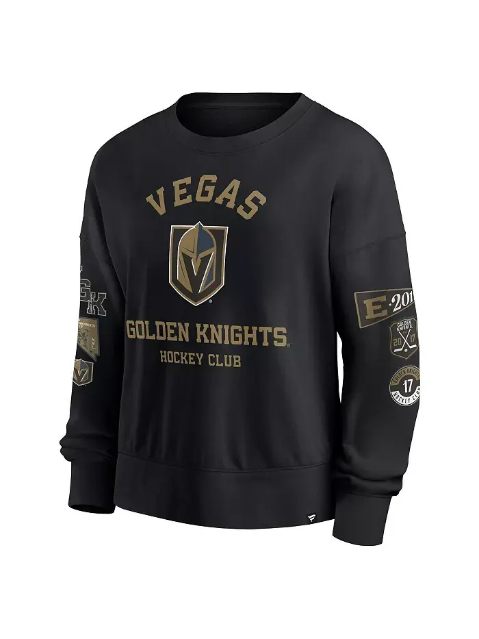 Женская черная толстовка Vegas Golden Knights Go Team Fanatics — изображение 2 из 3