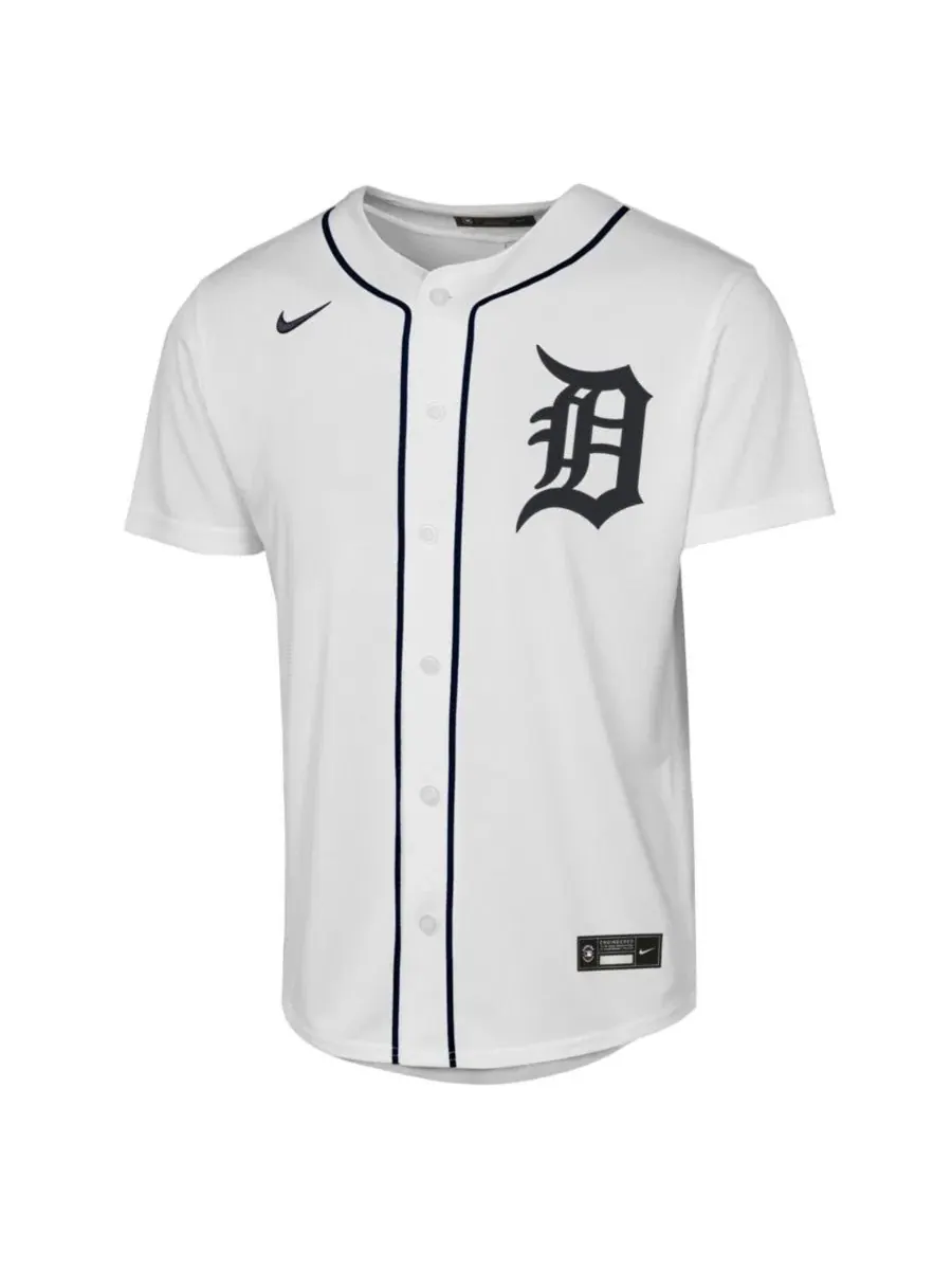Детская футболка-джерси с длинным рукавом, модель Justin Verlander Home Replica Jersey Nike — изображение 2 из 3, белый