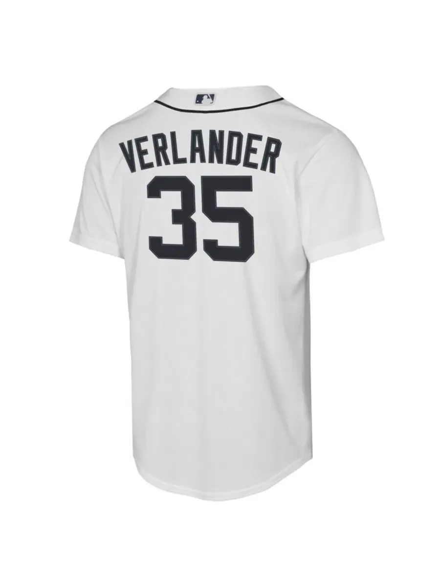 Детская футболка-джерси с длинным рукавом, модель Justin Verlander Home Replica Jersey Nike — изображение 3 из 3, белый