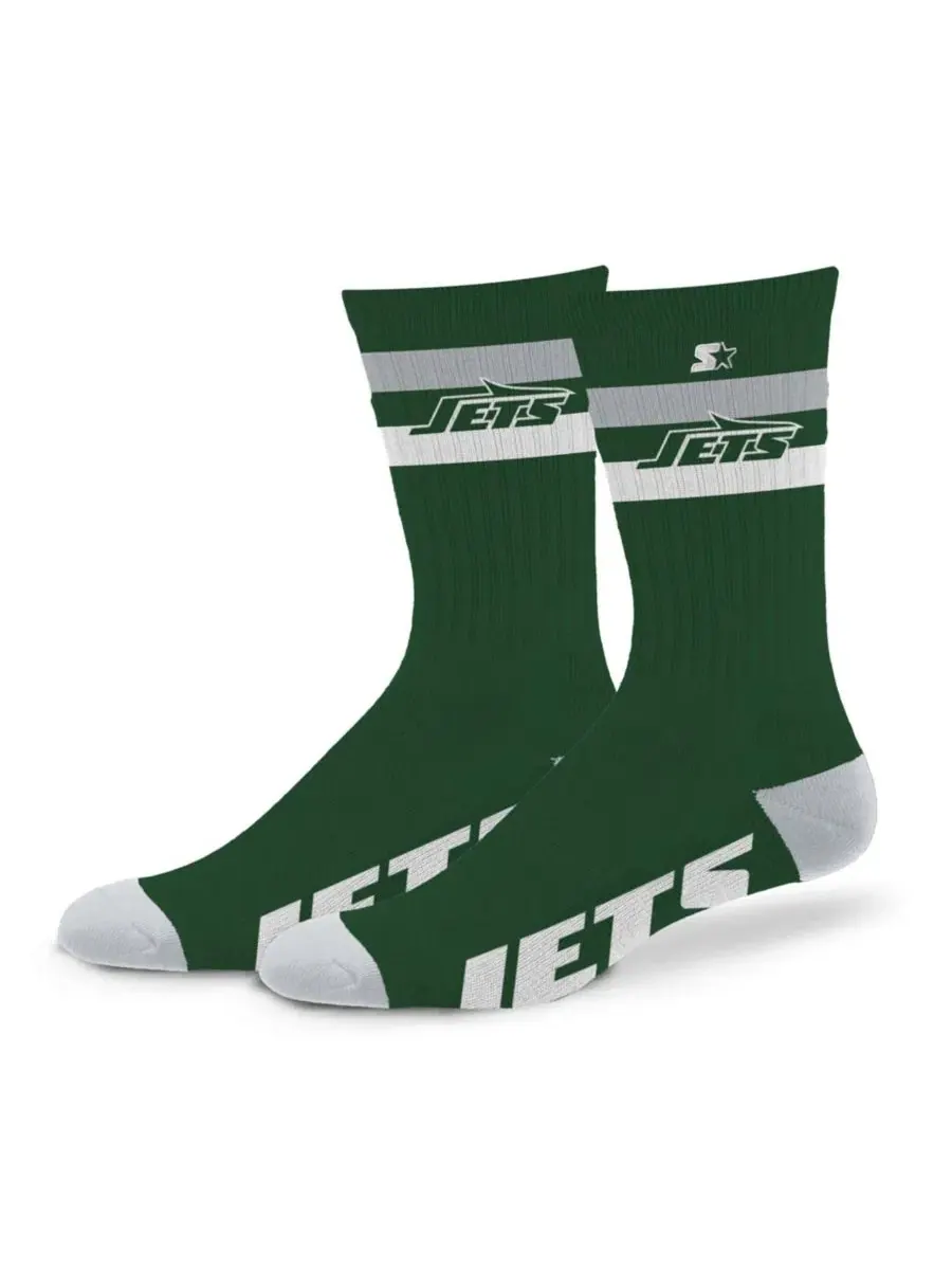 Носки с двумя полосками New York Jets Team Color Two-Stripe Crew Socks Starter — изображение 1 из 1, зеленый