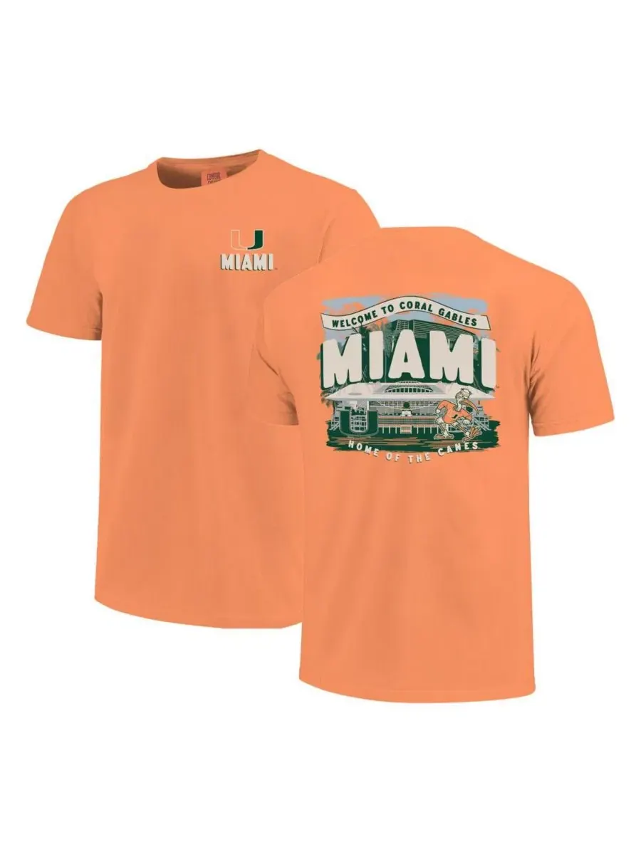 Футболка с принтом Local Campus Scene, Miami Hurricanes Image One — изображение 1 из 3, оранжевый
