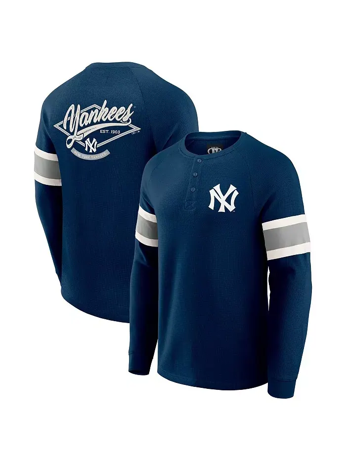 Мужская футболка Henley с длинным рукавом реглан Darius Rucker Collection от Fanatics в цвете Navy — изображение 1 из 5
