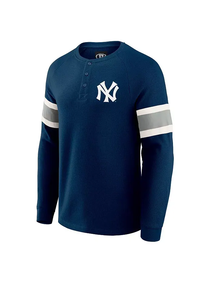 Мужская футболка Henley с длинным рукавом реглан Darius Rucker Collection от Fanatics в цвете Navy — изображение 2 из 5