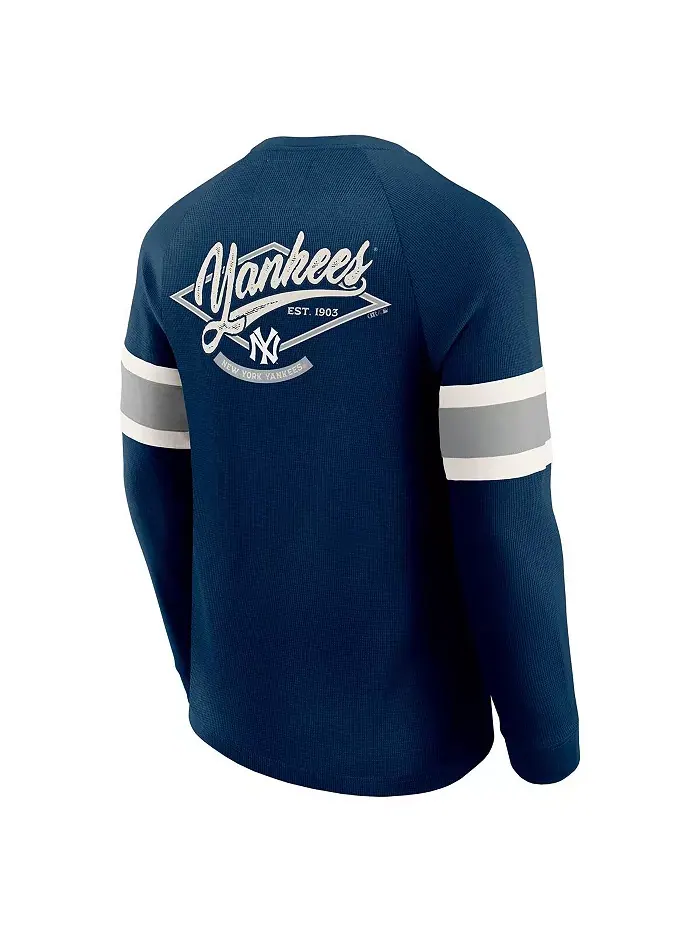 Мужская футболка Henley с длинным рукавом реглан Darius Rucker Collection от Fanatics в цвете Navy — изображение 3 из 5