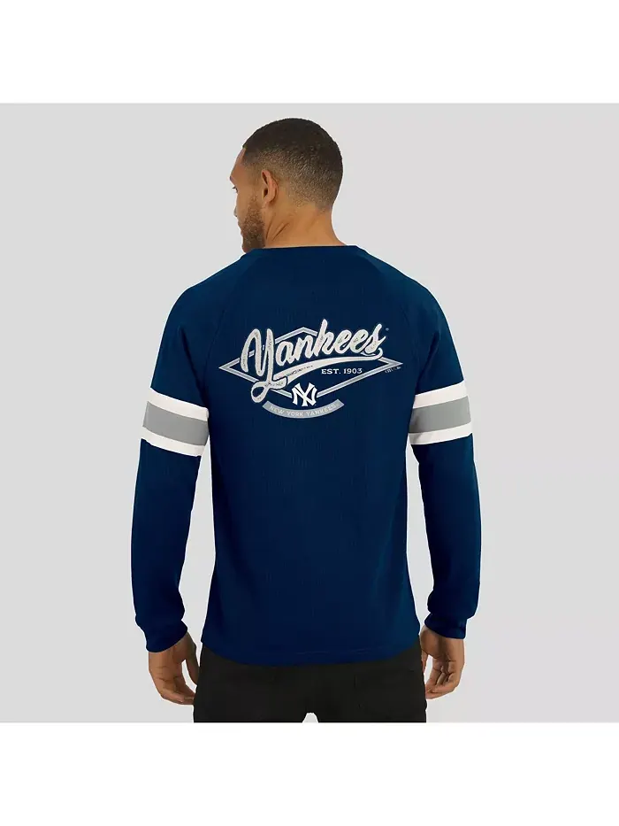 Мужская футболка Henley с длинным рукавом реглан Darius Rucker Collection от Fanatics в цвете Navy — изображение 5 из 5