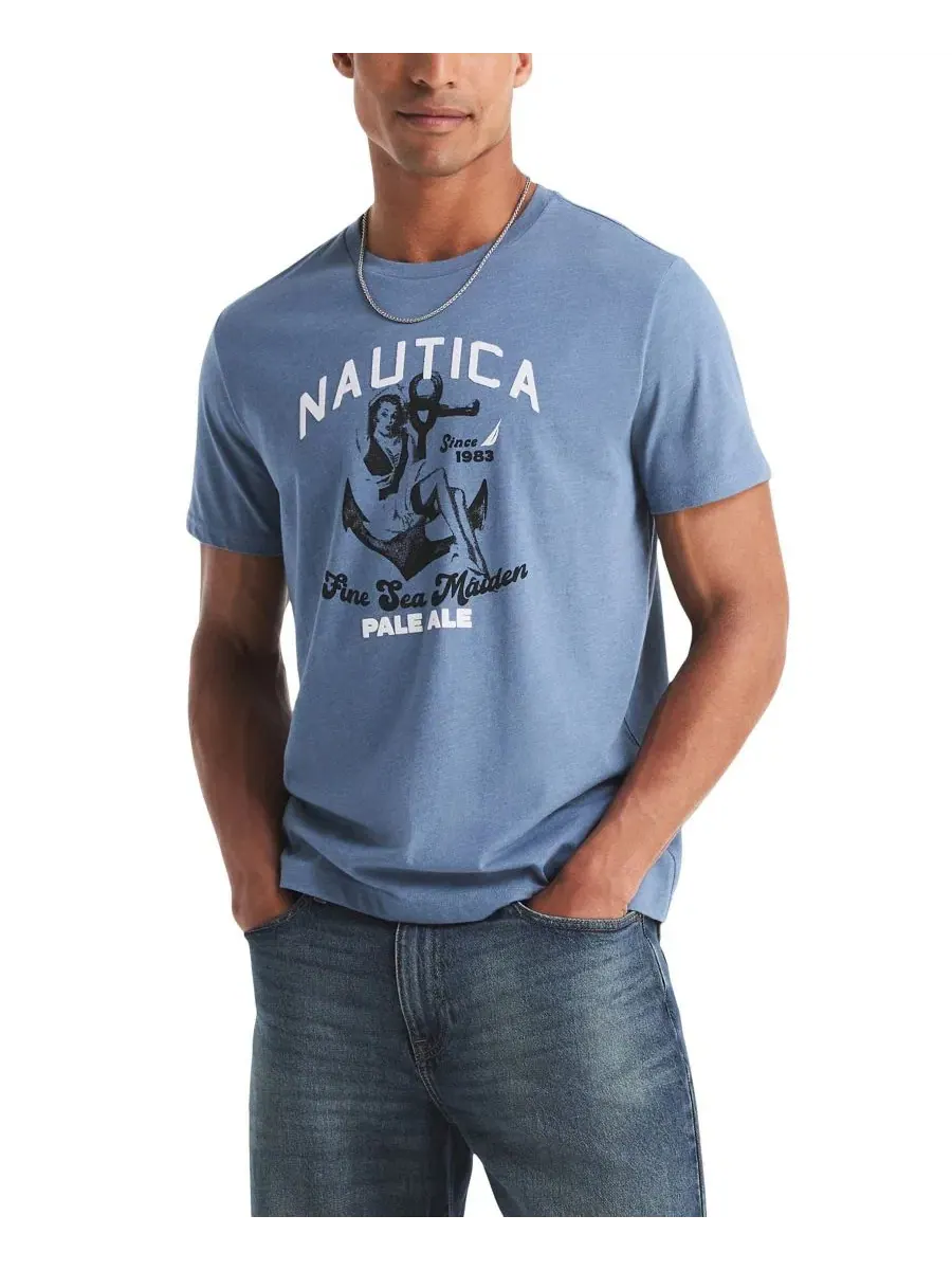 Мужская футболка с принтом Wave Nautica, Dpanchorht