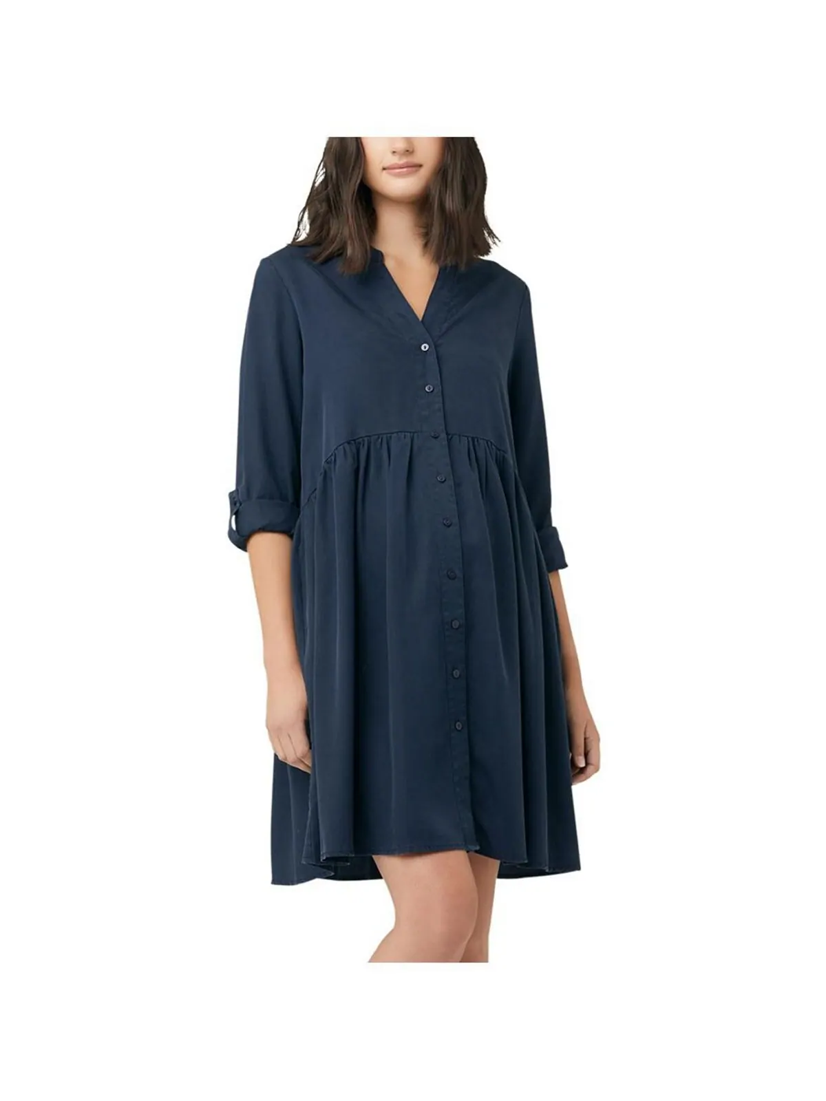 Платье demi tencel темно-синее Ripe Maternity — изображение 1 из 3, темно-синий