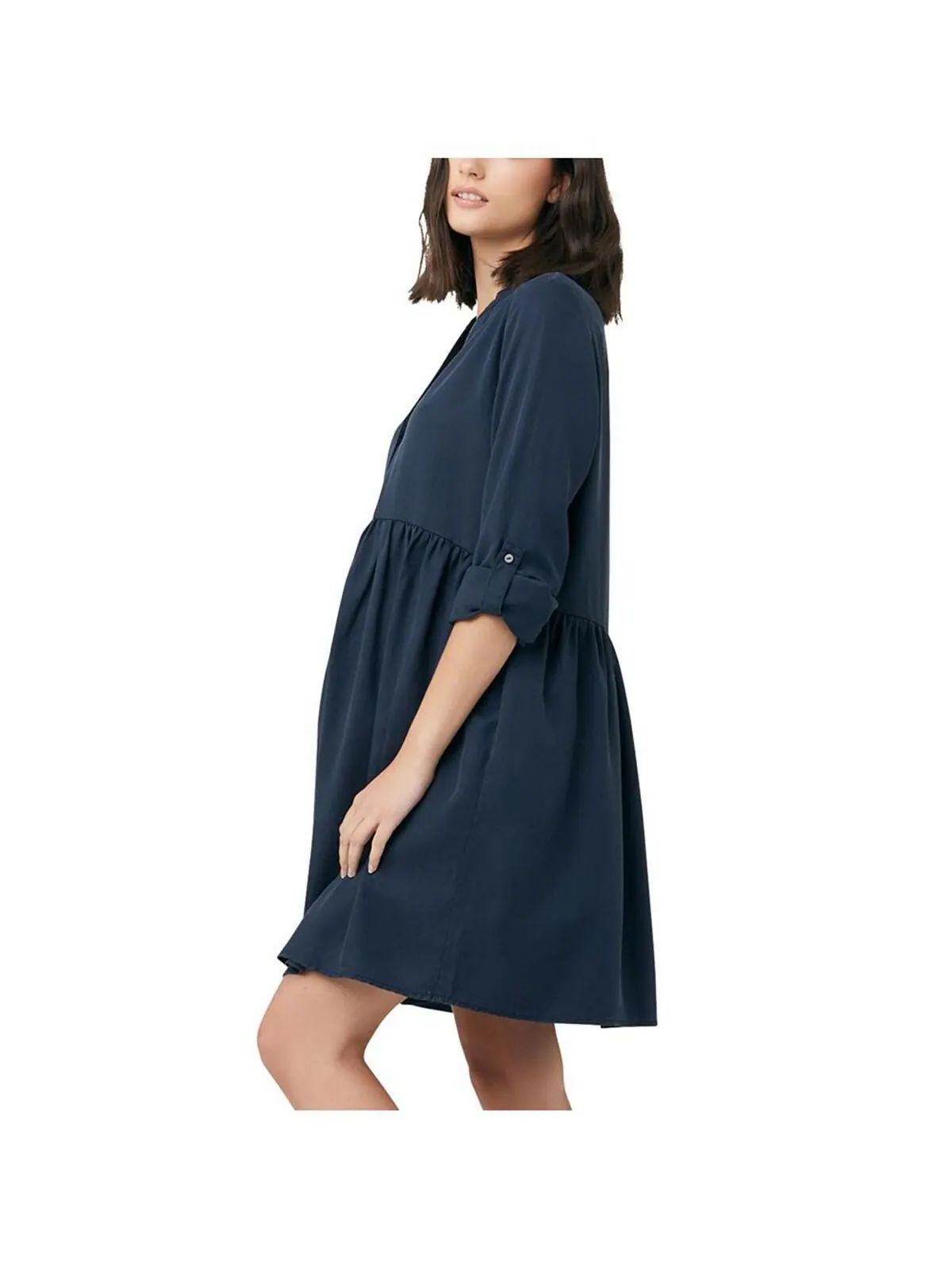 Платье demi tencel темно-синее Ripe Maternity — изображение 2 из 3, темно-синий