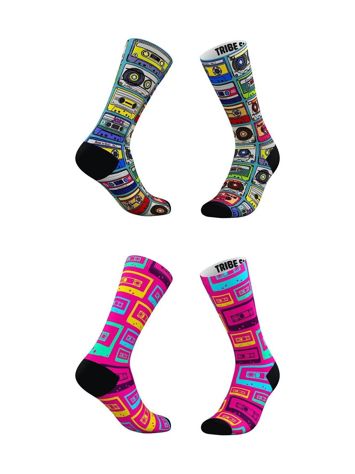Мужские и женские носки с кассетной лентой, набор из 2 шт. Tribe Socks — без цвета
