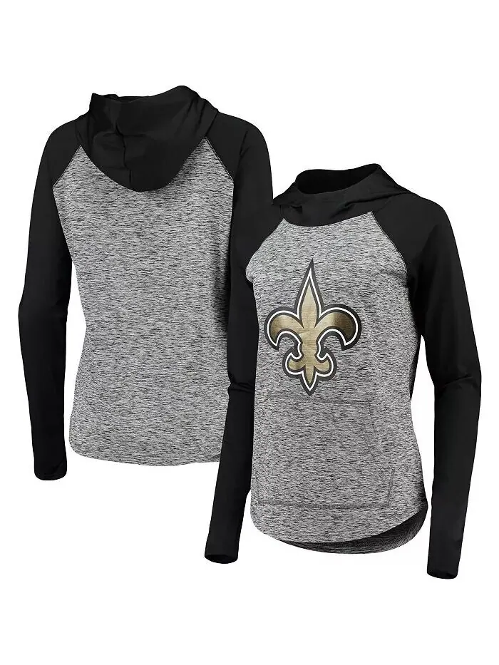 Женская толстовка с капюшоном с серо-черным принтом New Orleans Saints Championship Ring G-III 4Her — изображение 1 из 3