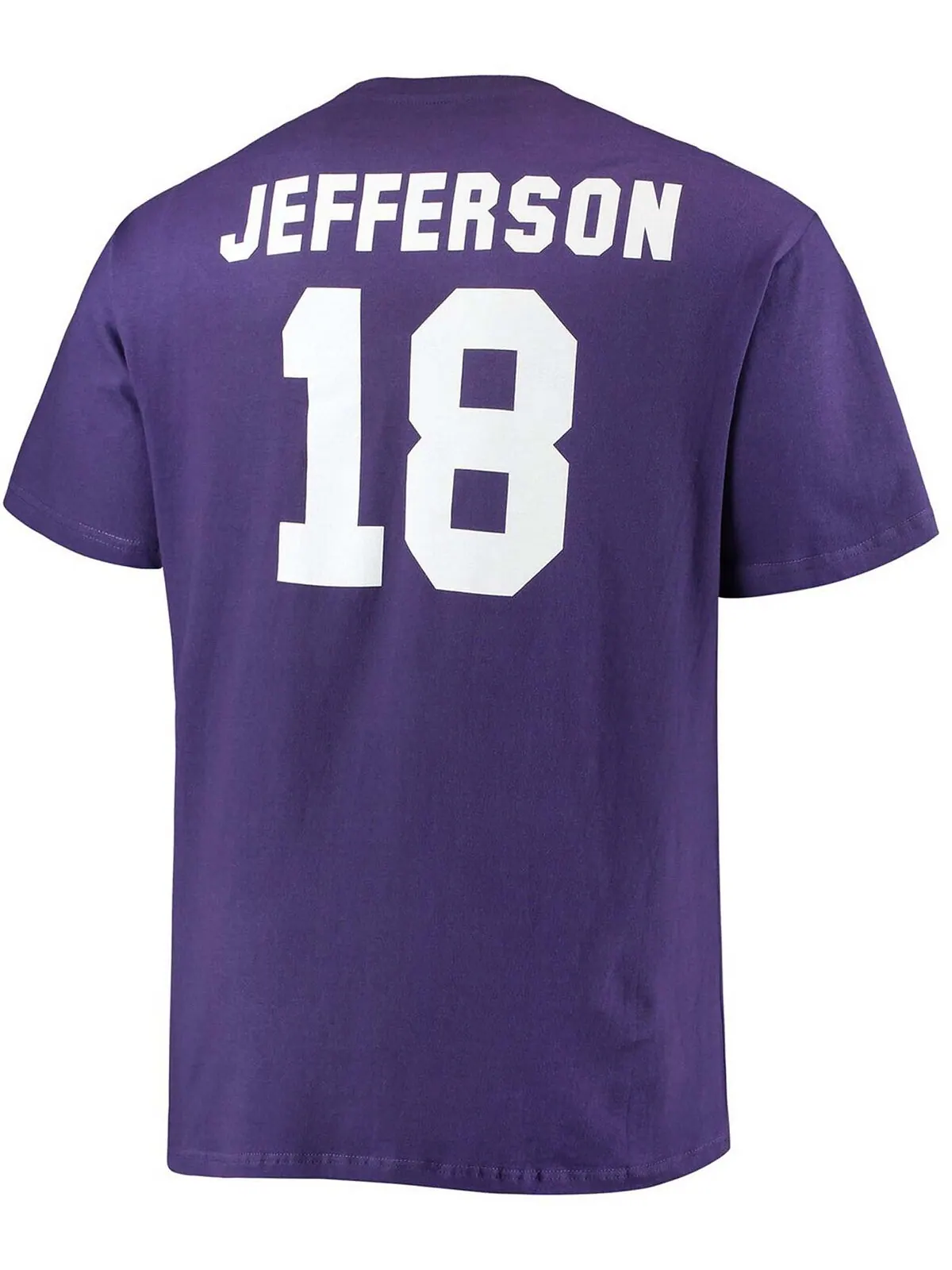 Мужская футболка Big and Tall Justin Jefferson Purple Minnesota Vikings с именем и номером игрока — изображение 2 из 3