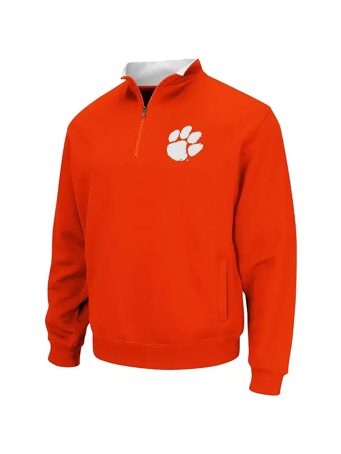Мужская оранжевая толстовка с четверть-молнией Clemson Tigers Big and Tall Tortugas Colosseum — изображение 2 из 3