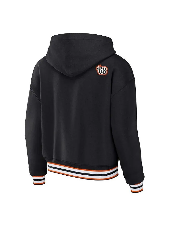 Женский черный пуловер с капюшоном Cincinnati Bengals больших размеров на шнуровке WEAR by Erin — изображение 2 из 2