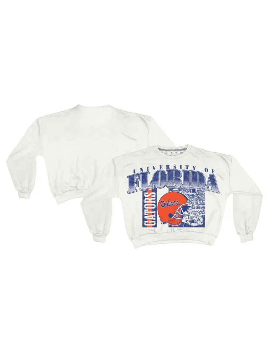 Pressbox Женская белая толстовка оверсайз Janice Retro с изображением команды Florida Gators — изображение 1 из 3, белый