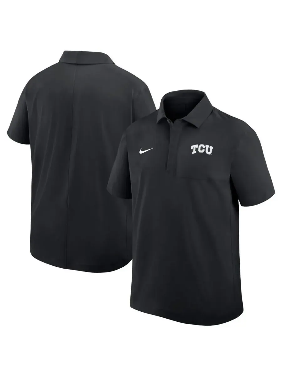 Nike Мужская черная поло-рубашка TCU Horned Frogs из тканого материала Dri-FIT — изображение 1 из 3, черный