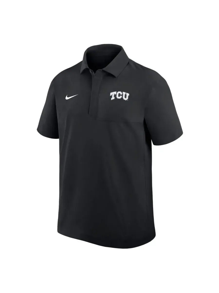 Nike Мужская черная поло-рубашка TCU Horned Frogs из тканого материала Dri-FIT — изображение 3 из 3, черный
