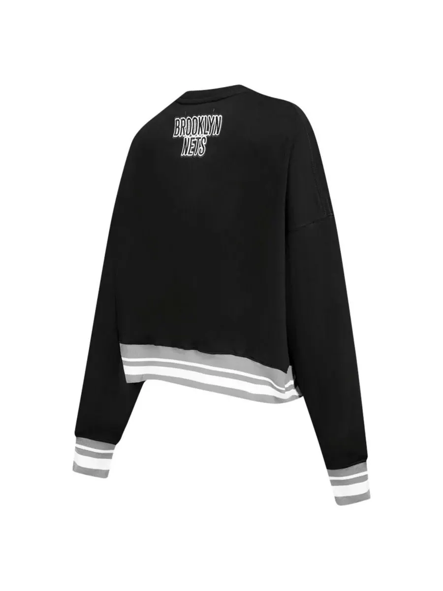 Pro Standard Женская черная укороченная толстовка Brooklyn Nets Area Code — изображение 3 из 3, черный