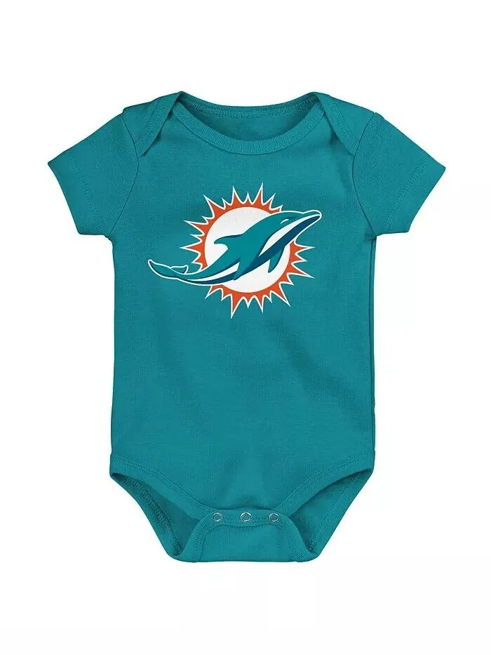 Боди для новорожденных и младенцев для мальчиков и девочек Aqua Miami Dolphins Team Logo Outerstuff — изображение 1 из 1