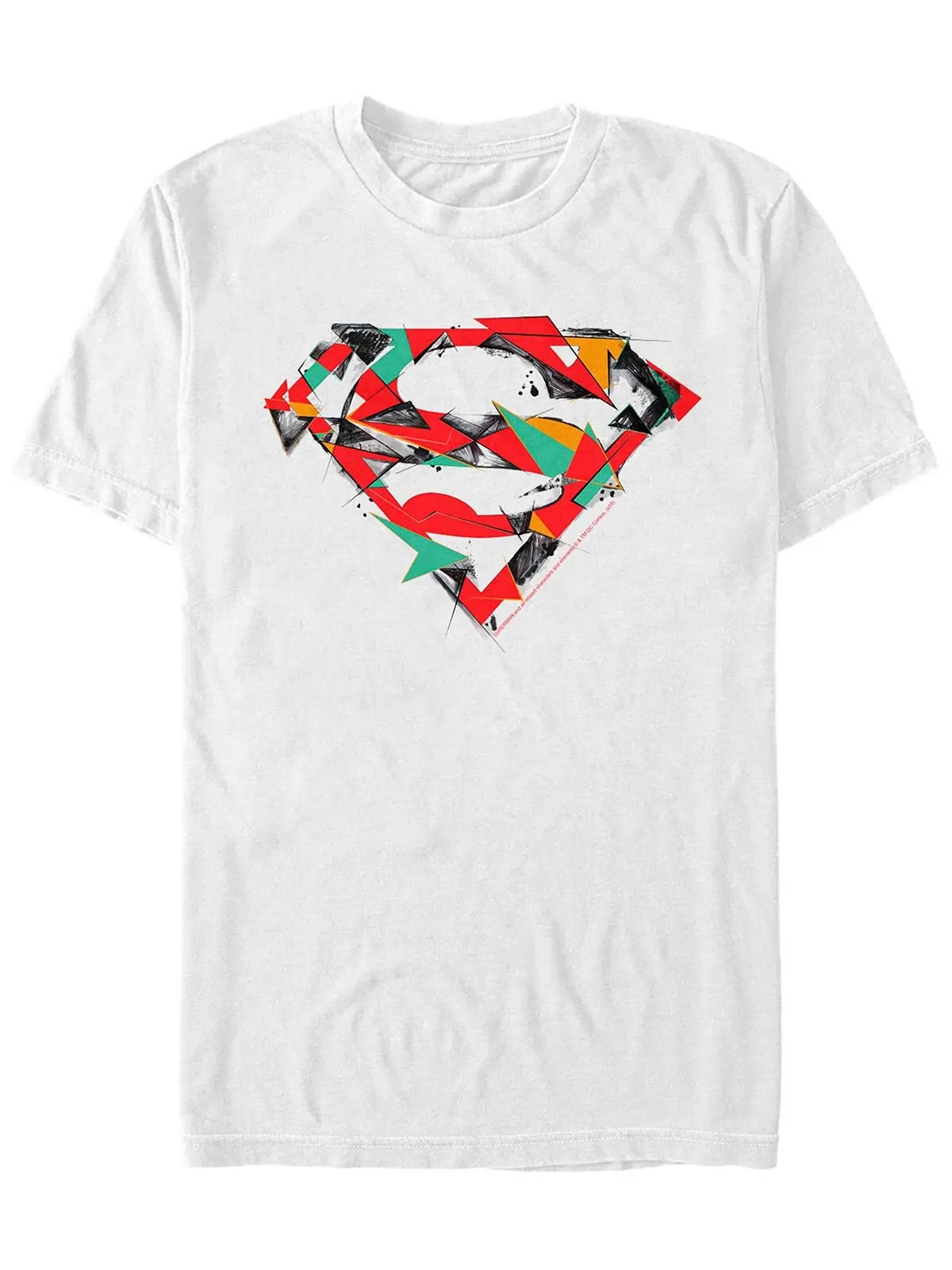 Мужская футболка с короткими рукавами dc superman с геометрическим логотипом на груди Fifth Sun — изображение 1 из 1, белый
