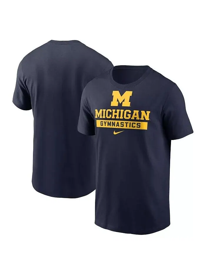 Футболка мужская темно-синяя Michigan Wolverines Sport Drop Gymnastics Nike — изображение 1 из 3