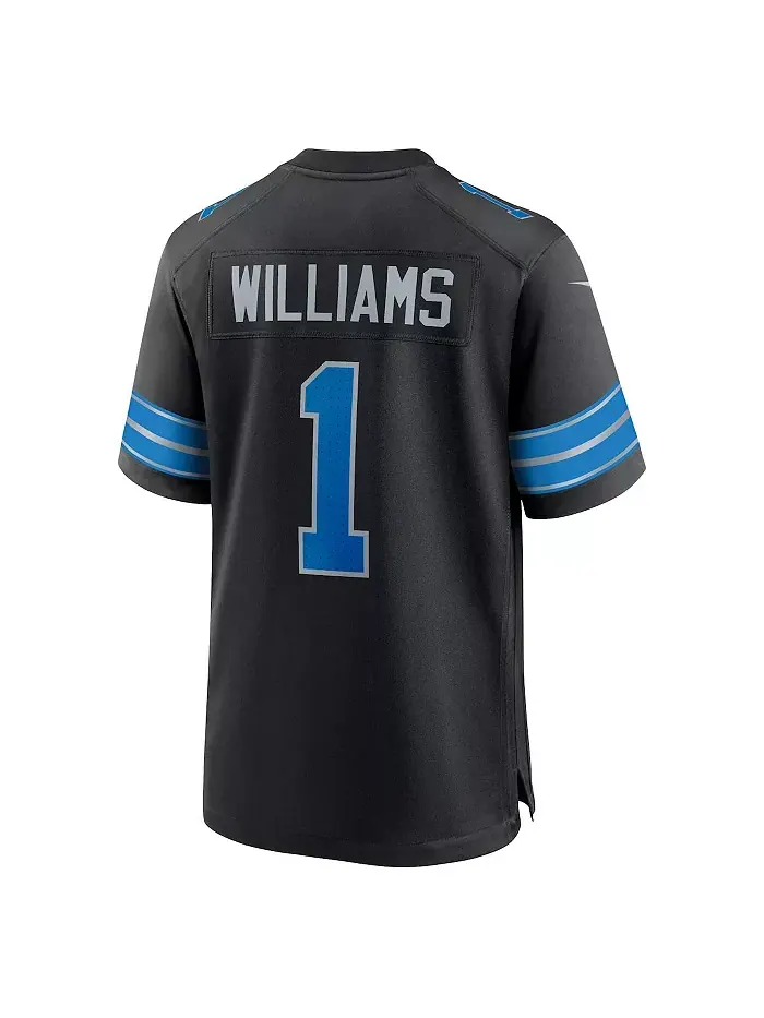 Мужская игровая футболка Jameson Williams Detroit Lions, черная, альтернативная вторая форма Nike — изображение 3 из 3