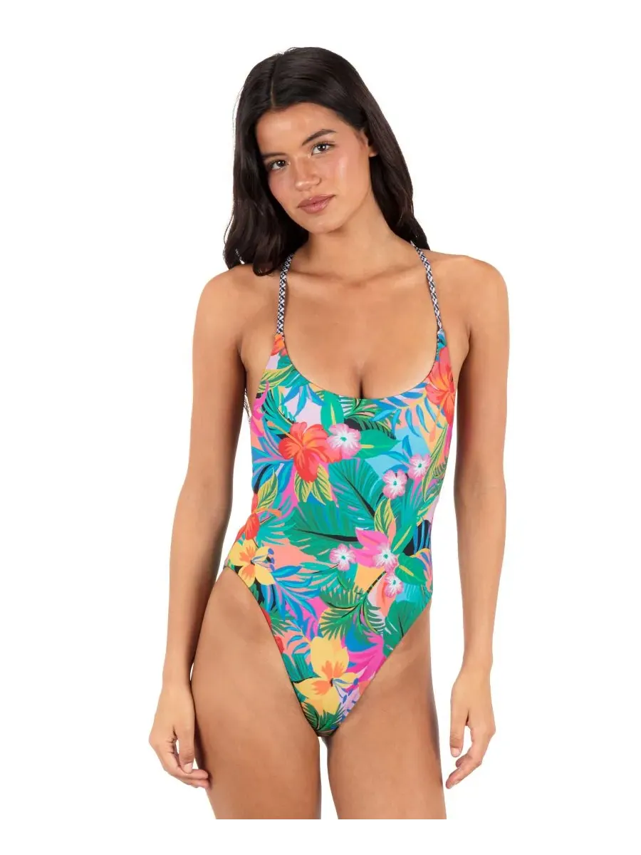 Женский слитный купальник Pacific Night Cheeky Coverage Hurley, Tropical Geo — изображение 1 из 4