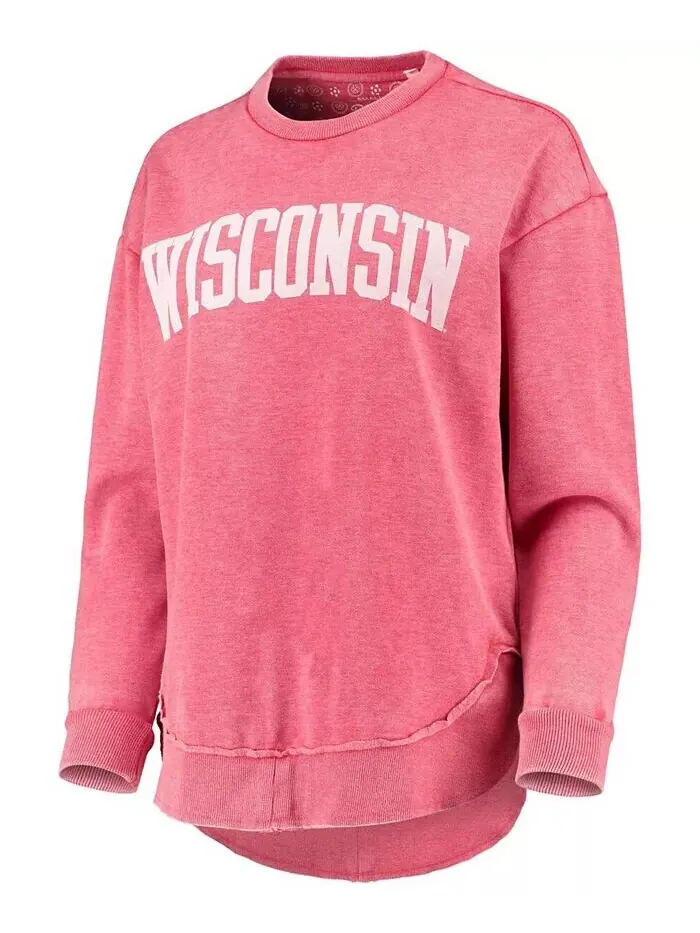 Женский свитшот-пуловер в винтажном стиле Red Wisconsin Badgers Pressbox — изображение 2 из 3