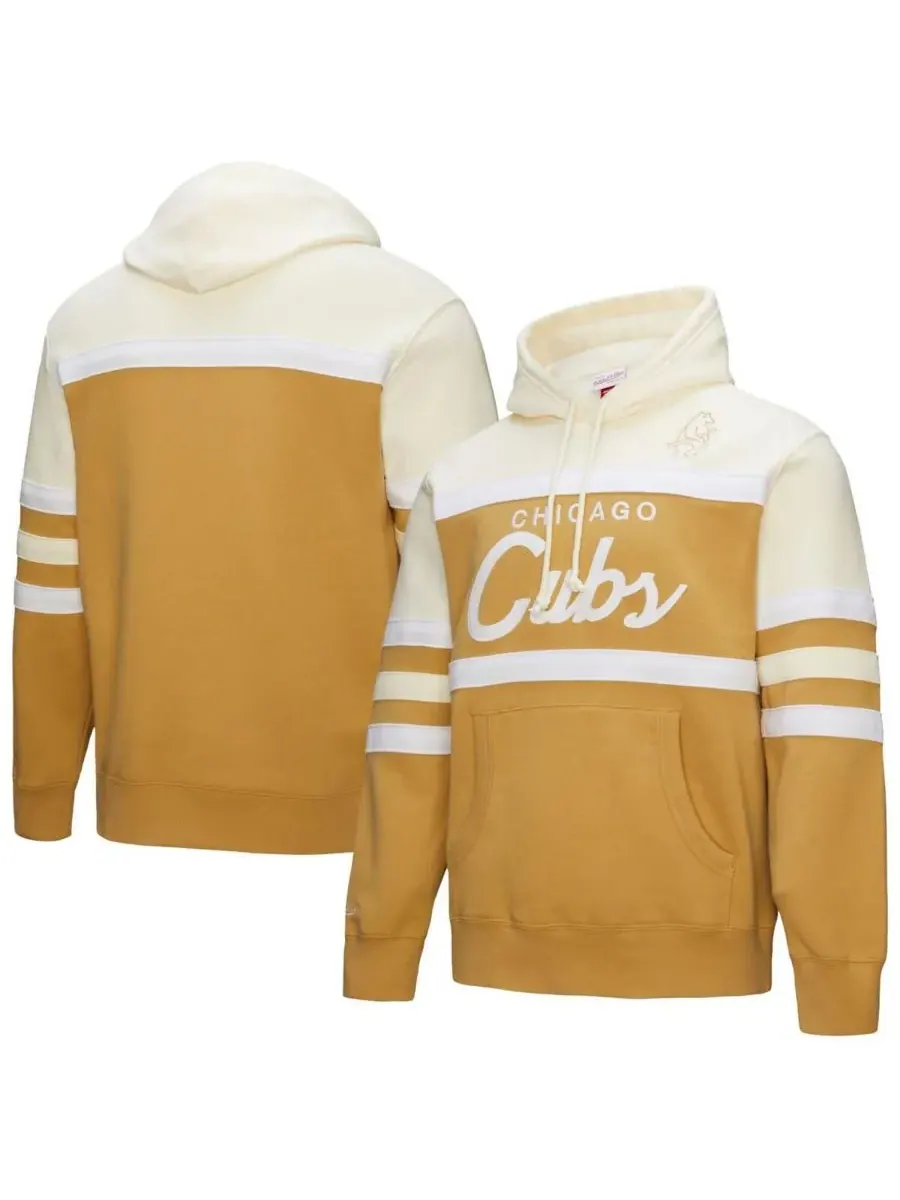 Mitchell & Ness Мужская толстовка с капюшоном в бежево-кремовом цвете с логотипом тренера — изображение 1 из 3