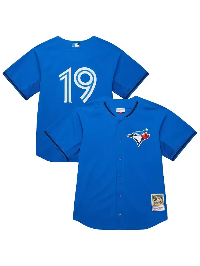 Мужская аутентичная майка для отбивания Jose Bautista Blue Toronto Blue Jays Mitchell & Ness — изображение 1 из 3