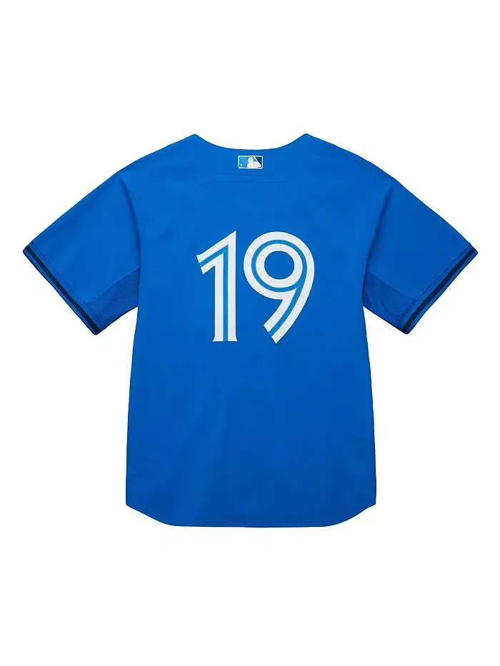 Мужская аутентичная майка для отбивания Jose Bautista Blue Toronto Blue Jays Mitchell & Ness — изображение 2 из 3