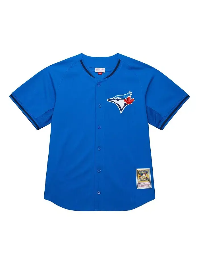 Мужская аутентичная майка для отбивания Jose Bautista Blue Toronto Blue Jays Mitchell & Ness — изображение 3 из 3