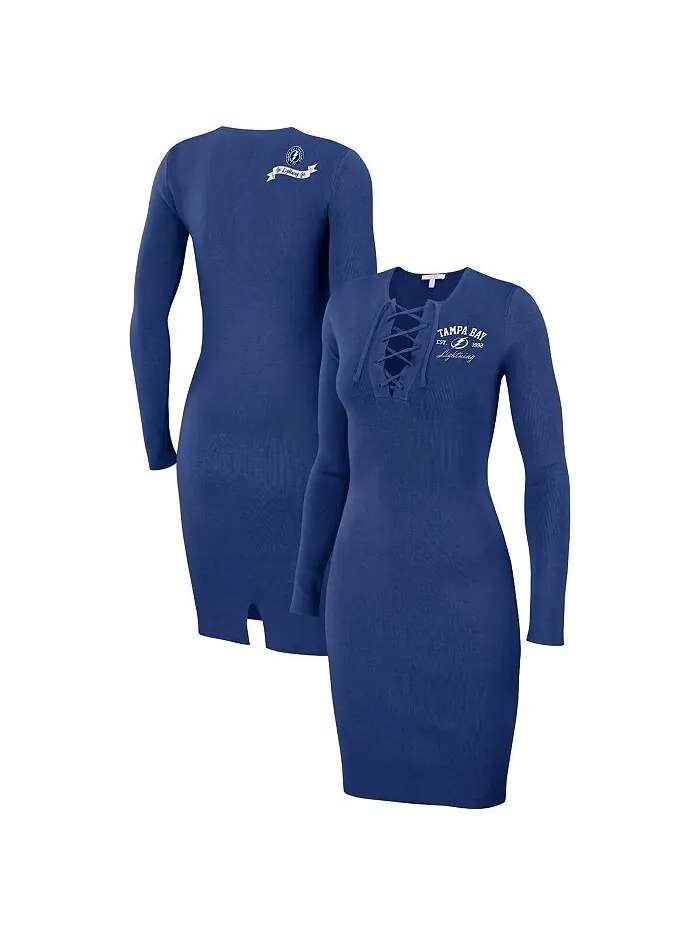 Женское синее платье со шнуровкой Tampa Bay Lightning WEAR by Erin Andrews — изображение 1 из 3, синий